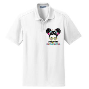 100 Days Of Kindergarten Girls Messy 100th Day Of School Dry Zone Grid Polo