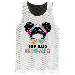 100 Days Of Kindergarten Girls Messy 100th Day Of School Mesh Reversible Basketball Jersey Tank