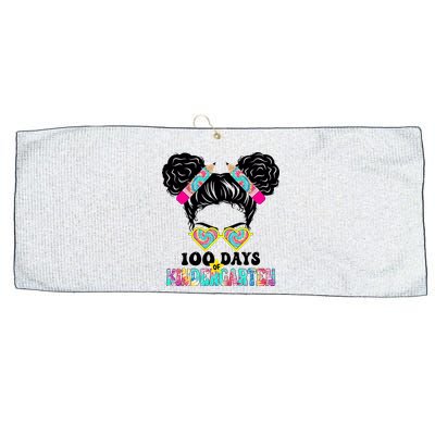 100 Days Of Kindergarten Girls Messy 100th Day Of School Large Microfiber Waffle Golf Towel