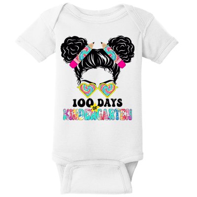 100 Days Of Kindergarten Girls Messy 100th Day Of School Baby Bodysuit