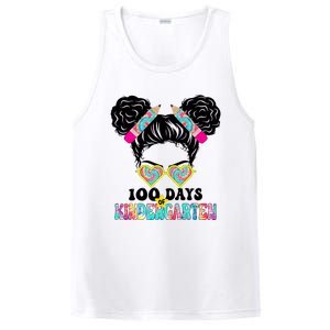 100 Days Of Kindergarten Girls Messy 100th Day Of School PosiCharge Competitor Tank