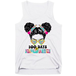 100 Days Of Kindergarten Girls Messy 100th Day Of School Tank Top