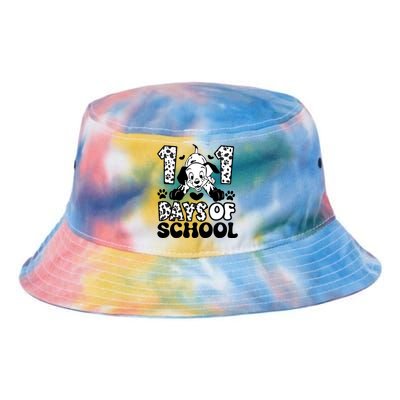 101 Days Of School Dalmatian I Survived 100 Days Of School Funnny Tie Dye Newport Bucket Hat