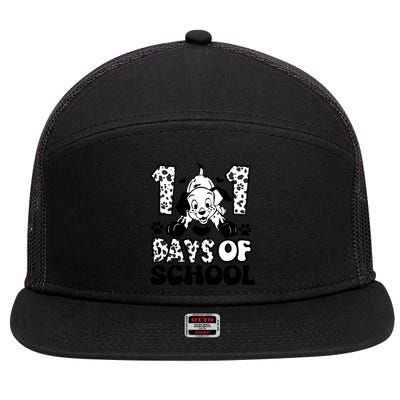 101 Days Of School Dalmatian I Survived 100 Days Of School Funnny 7 Panel Mesh Trucker Snapback Hat