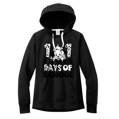 101 Days Of School Dalmatian I Survived 100 Days Of School Funnny Women's Fleece Hoodie