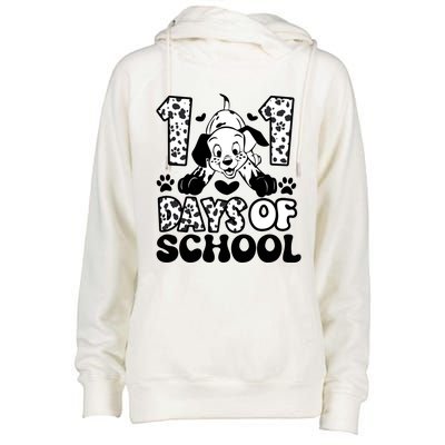 101 Days Of School Dalmatian I Survived 100 Days Of School Funnny Womens Funnel Neck Pullover Hood