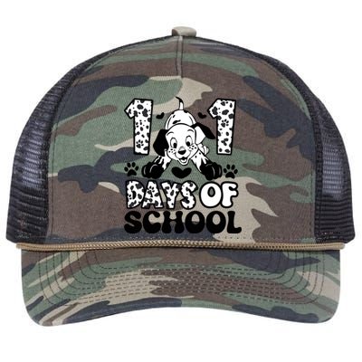 101 Days Of School Dalmatian I Survived 100 Days Of School Funnny Retro Rope Trucker Hat Cap