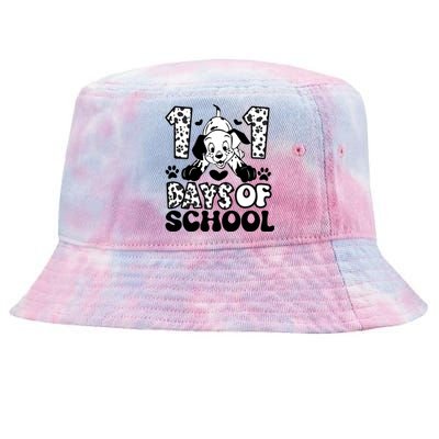 101 Days Of School Dalmatian I Survived 100 Days Of School Funnny Tie-Dyed Bucket Hat