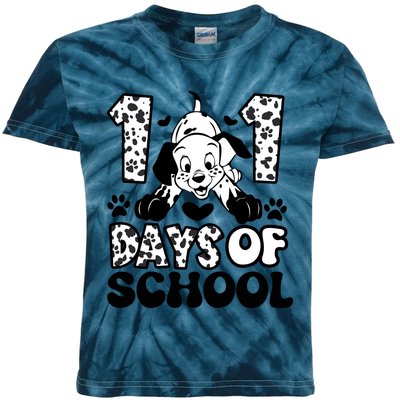 101 Days Of School Dalmatian I Survived 100 Days Of School Funnny Kids Tie-Dye T-Shirt