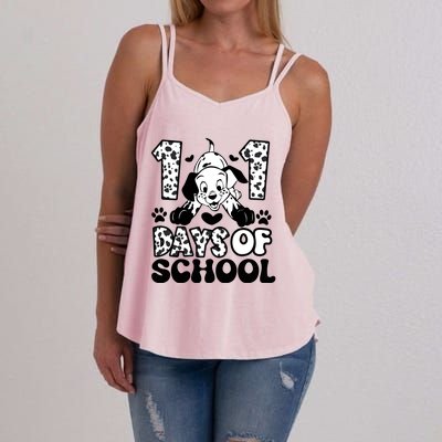 101 Days Of School Dalmatian I Survived 100 Days Of School Funnny Women's Strappy Tank