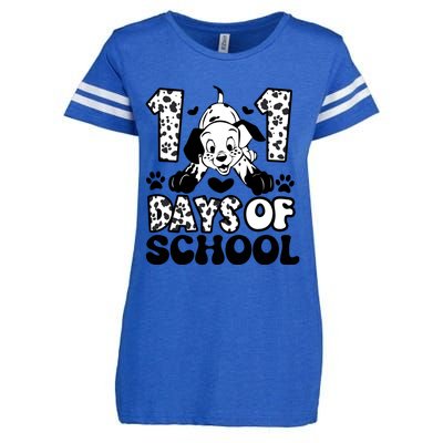 101 Days Of School Dalmatian I Survived 100 Days Of School Funnny Enza Ladies Jersey Football T-Shirt