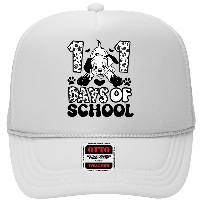 101 Days Of School Dalmatian I Survived 100 Days Of School Funnny High Crown Mesh Back Trucker Hat