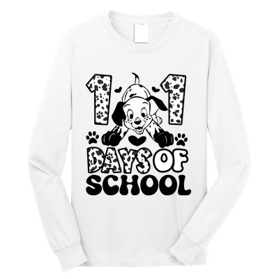 101 Days Of School Dalmatian I Survived 100 Days Of School Funnny Long Sleeve Shirt