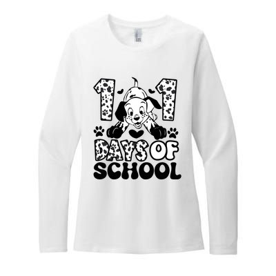 101 Days Of School Dalmatian I Survived 100 Days Of School Funnny Womens CVC Long Sleeve Shirt