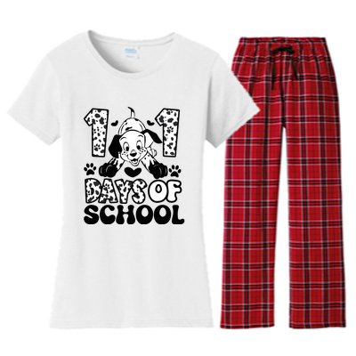 101 Days Of School Dalmatian I Survived 100 Days Of School Funnny Women's Flannel Pajama Set