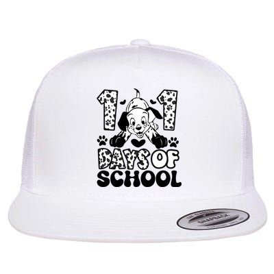 101 Days Of School Dalmatian I Survived 100 Days Of School Funnny Flat Bill Trucker Hat