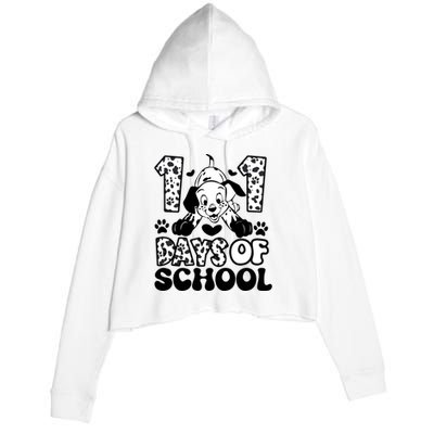 101 Days Of School Dalmatian I Survived 100 Days Of School Funnny Crop Fleece Hoodie