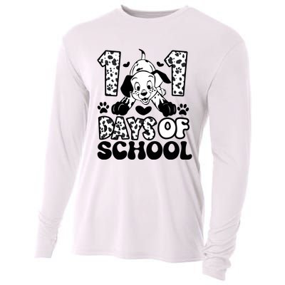 101 Days Of School Dalmatian I Survived 100 Days Of School Funnny Cooling Performance Long Sleeve Crew