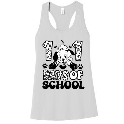 101 Days Of School Dalmatian I Survived 100 Days Of School Funnny Women's Racerback Tank