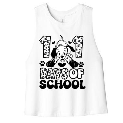 101 Days Of School Dalmatian I Survived 100 Days Of School Funnny Women's Racerback Cropped Tank