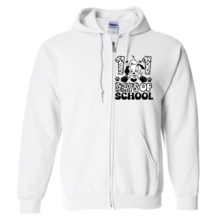 101 Days Of School Dalmatian I Survived 100 Days Of School Funnny Full Zip Hoodie