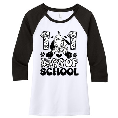 101 Days Of School Dalmatian I Survived 100 Days Of School Funnny Women's Tri-Blend 3/4-Sleeve Raglan Shirt