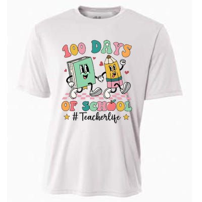 100 Days Of School Teacher Funny Teacher Life Cooling Performance Crew T-Shirt