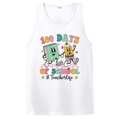 100 Days Of School Teacher Funny Teacher Life PosiCharge Competitor Tank