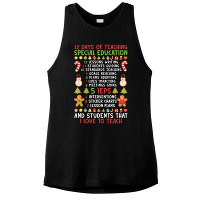 12 Days Of Teaching Special Education Ieps Sped Teacher Xmas Gift Ladies PosiCharge Tri-Blend Wicking Tank