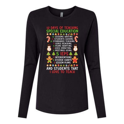 12 Days Of Teaching Special Education Ieps Sped Teacher Xmas Gift Womens Cotton Relaxed Long Sleeve T-Shirt