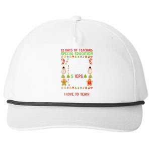 12 Days Of Teaching Special Education Ieps Sped Teacher Xmas Gift Snapback Five-Panel Rope Hat