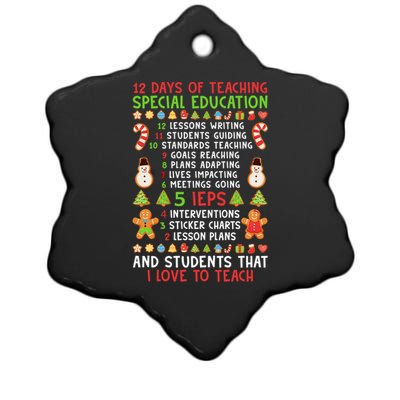 12 Days Of Teaching Special Education Ieps Sped Teacher Xmas Gift Ceramic Star Ornament