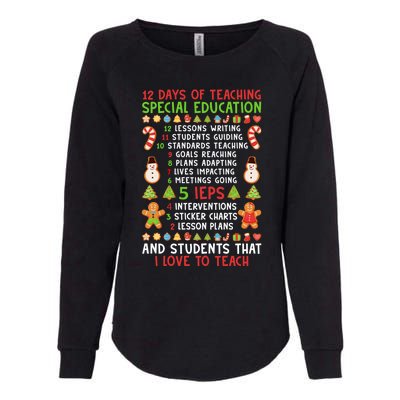 12 Days Of Teaching Special Education Ieps Sped Teacher Xmas Gift Womens California Wash Sweatshirt