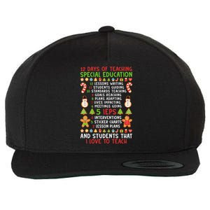 12 Days Of Teaching Special Education Ieps Sped Teacher Xmas Gift Wool Snapback Cap