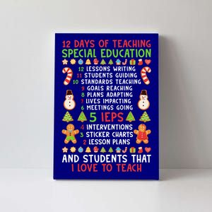 12 Days Of Teaching Special Education Ieps Sped Teacher Xmas Gift Canvas