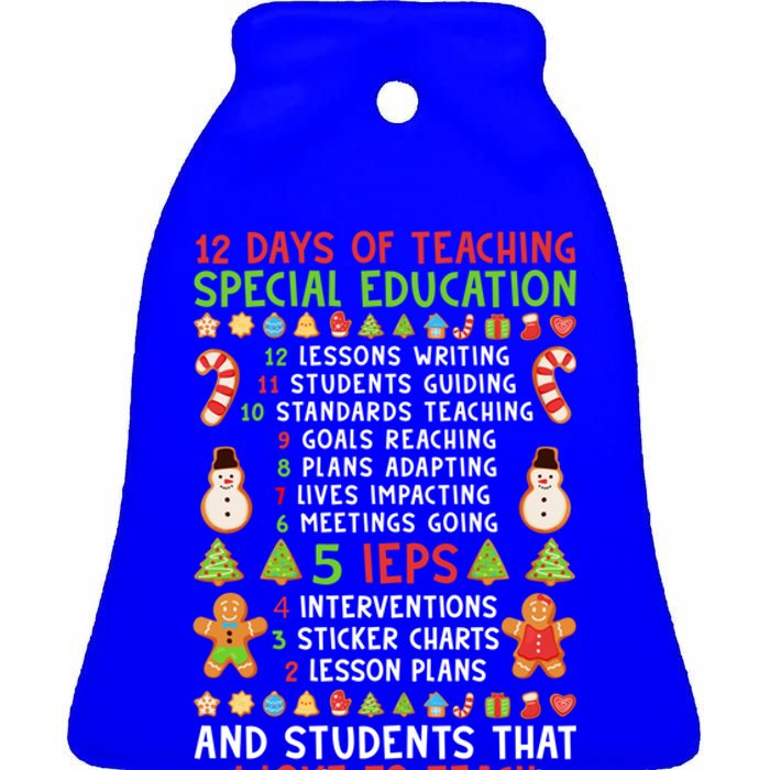 12 Days Of Teaching Special Education Ieps Sped Teacher Xmas Gift Ceramic Bell Ornament