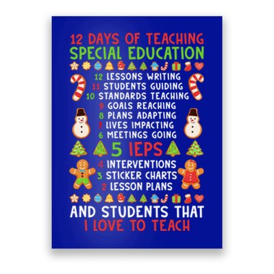 12 Days Of Teaching Special Education Ieps Sped Teacher Xmas Gift Poster