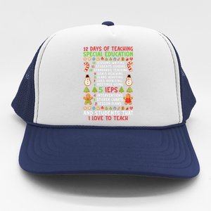 12 Days Of Teaching Special Education Ieps Sped Teacher Xmas Gift Trucker Hat