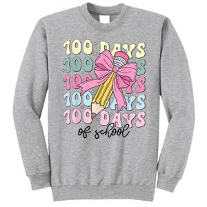 100 Days Of School Coquette Bow 100th Day Of School Tall Sweatshirt