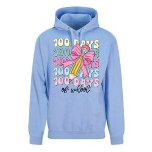 100 Days Of School Coquette Bow 100th Day Of School Unisex Surf Hoodie