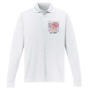 100 Days Of School Coquette Bow 100th Day Of School Performance Long Sleeve Polo