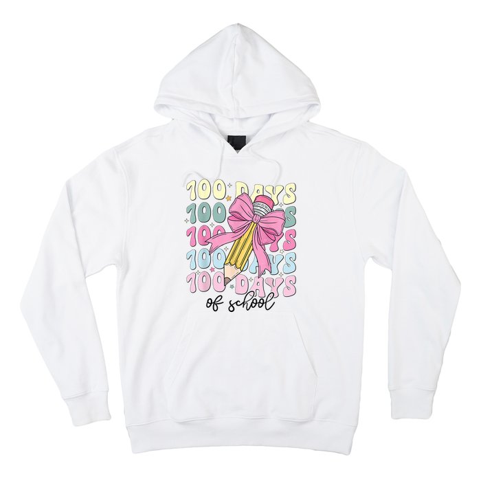 100 Days Of School Coquette Bow 100th Day Of School Hoodie