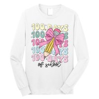 100 Days Of School Coquette Bow 100th Day Of School Long Sleeve Shirt