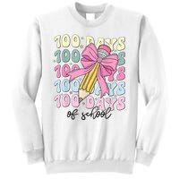 100 Days Of School Coquette Bow 100th Day Of School Sweatshirt