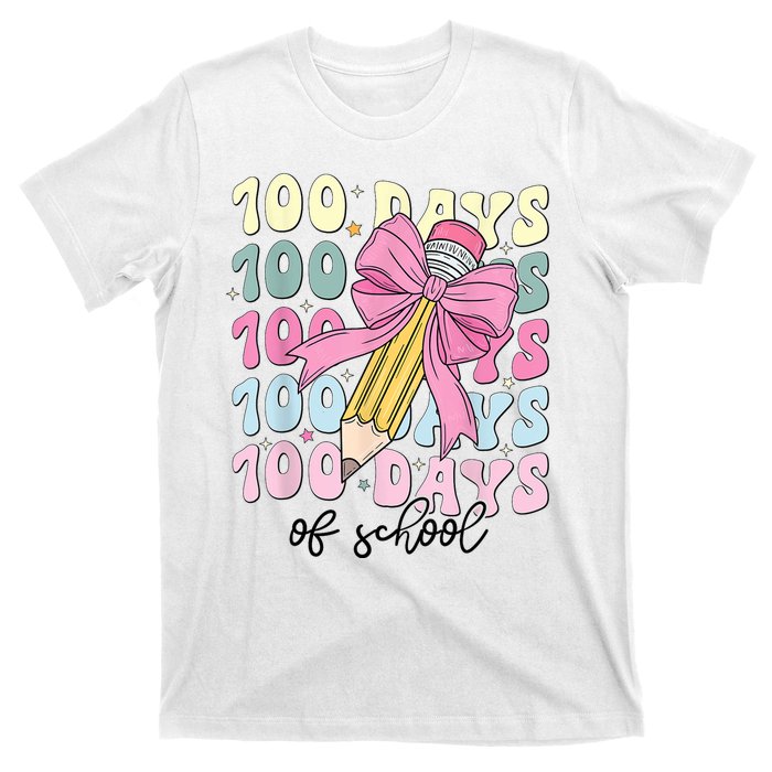 100 Days Of School Coquette Bow 100th Day Of School T-Shirt