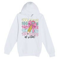 100 Days Of School Coquette Bow 100th Day Of School Premium Pullover Hoodie