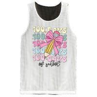 100 Days Of School Coquette Bow 100th Day Of School Mesh Reversible Basketball Jersey Tank