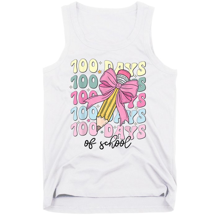 100 Days Of School Coquette Bow 100th Day Of School Tank Top