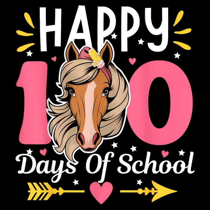 100 Days Of School Horse 100th Day Smarter Teacher Cooling Performance Crew T-Shirt