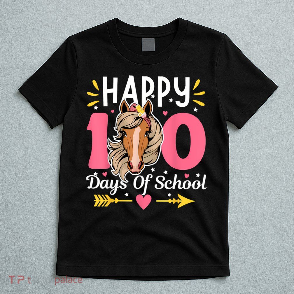 100 Days Of School Horse 100th Day Smarter Teacher T-Shirt